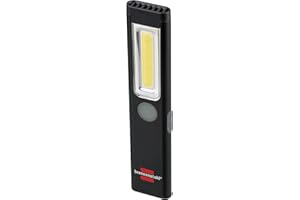 Brennenstuhl linterna LED recargable PL 200 AC/linterna con LED COB (200lm, incl. cable de carga USB C, hasta 12h de autonomía, linterna taller COB con imán y clip)