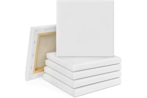 ‎TEBERY Tebery 10er Set Leinwand mit Keilrahmen 20x20cm, Leinwandbrett Künstler Keilrahmen, Aus 100% Baumwolle Keilrahmen zum Bemalen Ölfarben Skizzieren Zeichnen weiß