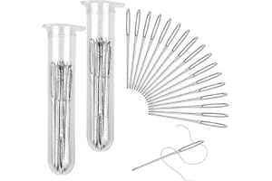 YILIYA 60 Pezzi Grandi Aghi per Gli Occhi,Aghi Smussati a Punta Tonda Aghi da Cucito Aghi da Rammendo per Cucire la Pelle a Mano Ago da Lana(2,36 Pollici)