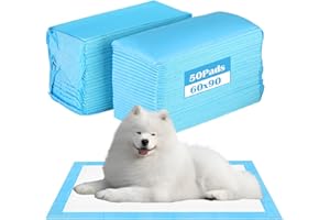 CIOXSOIO 50 Stück PIPI Matten für Hunde, 60X90cm Trainingspads für Welpen, Wickelunterlagen Einweg, 5-lagiges Auslaufsicheres Schnell Trocknender, Einmalunterlagen Inkontinenzunterlage