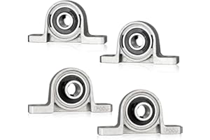 KCNOFNC 4 unidades de rodamientos de 10 mm de diámetro interior, soporte de rodamiento con rodamiento de bolas, cojinete de carcasa, carcasa de rodamiento