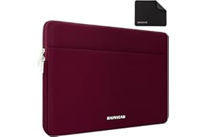 RAINYEAR MAKE LIFE EASIER RAINYEAR - Custodia per laptop da 14 pollici, Lenovo Thinkpad IdeaPad, MacBook Air 15.3 2025 2024 2023 M4 M3 M2, HP Dell Acer Chromebook Mac Pro 15, rosso