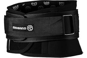 ‎REHBAND Rehband X-RX Rückenbandage mit abnehmbarem Gewichthebergürtel, 7mm Neopren-Bandage für schweres Krafttraining, stabilisiert Lendenwirbelsäule unteren Rücken