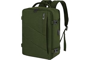 VOESLD Ryanair Torby kabinowe 40 x 20 x 25 cm pod siedzenie, bagaż podręczny, walizka do samolotów, plecak podróżny, zielony plecak, plecak na laptopa dla mężczyzn i kobiet, z portem USB, ZIELONY,