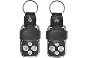 EasyULT 2pcs Universal Cloning Wireless Remote Control Key Fob, 4 Buttons Duplicate for Gate Remote Replacement, Frequency 270-433.92MHZ Fixed Code, for Car Garage Door Gate