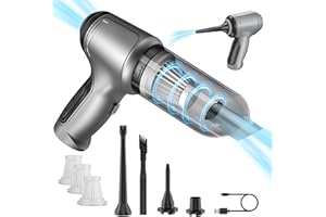 UZIMOO Handstaubsauger Akku, 12000Pa Kabellos Staubsauger, Tragbar Leicht Mini Auto Staubsauger Stark, 4000mAh Aufladbare & Lange Laufzeit Handsauger, für den Auto, Haus, Tierhaare