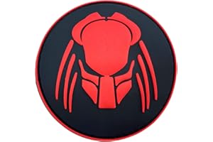 Patch Nation Predator - Toppa rotonda in PVC per softair e paintball, per cosplay, colore: Rosso