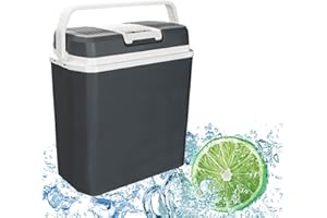 Jopassy Kühlbox Elektrischer, 24 Liter Mini-Kühlschrank Kühlt & Wärmt, Auto Kühlbox dürfen 12 Volt und 230 Volt ECO Modus Mit Kabel, für Auto und Camping, Reisen, Picknicks, Grau