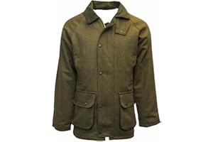 Gillicci Men's Warm Thick Heavy Tweed Padded Country Outdoor Hunting Game Shooting Fishing Farming Tweed Jacket Coat