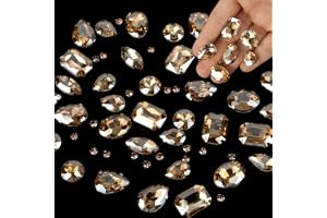 186 st glasstrass, klar kristall, metallklo strass, för hantverksdekoration, klänning sömnadsdekoration (champagne)