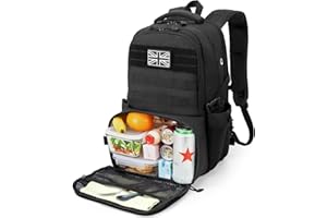 JUEACHY Cooler Backpack Mens with 6L Lunch Box: 40L Rucksack for Men with Laptop Compartment Work Bag with Lunchbox Cool Bag Rucksack for School Picnic Camping
