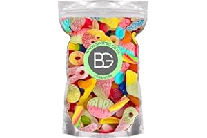 BG Bonbons Pick & Mix de qualité végétalienne – Grande pochette rétro de bonbons bonbons 800 g