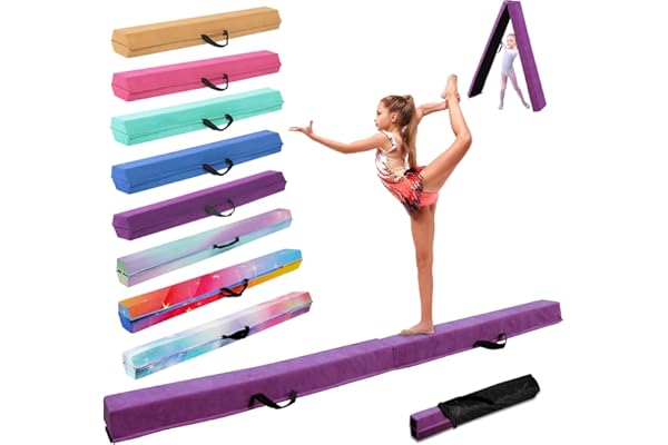 Poutre Gymnastique Pliable 240/270/300 cm, Poutre de Gymnastique Entraînement Portative pour Enfants et Adultes, Poutre d'equilibre vec Sac de Transport, pour débutants et Gymnastes Professionnels