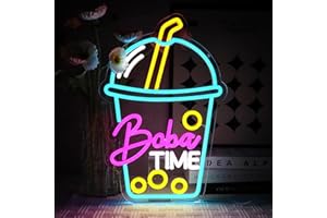 OYCGZV Boba Time Neon Cartel Bubble Tea Led Neon Cartel Pared Boba Time Neon Sign Drink Led Cartel para Café Bar Restaurante Cafe Store Tienda Boba Tea Party Bebidas Pub Club Decoración