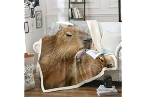 HOMEWISH Kinder Capybara Decke Geschenke,Kawaii Capybaras Fleece Decke 100x130 für Teens Jungen Mädchen,Lustige Zoo Tiere Decke Werfen Nette Haustier Nagetier Tier Fuzzy Decke,Rustikale Bauernhaus Raumdekor