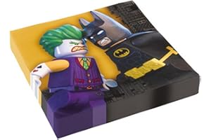 Amscan 9901825 Servietten 20 Stück Lego Batman für Kinder-Geburtstag oder Motto-Party