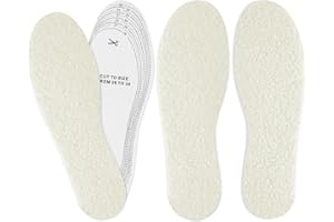 BTONGE 2 Paar Einlegesohlen mit Schafwolle und Natürlichem Kork, Wärme Schuheinlagen Winter Lammwoll Einlagen Schuhe Thermo Pads Wollsohle Wintereinlegesohlen Schaffellsohlen für Kinder Mädchen Jungen 26-36
