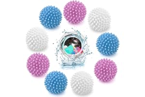 9 stycken torkbollar för torktumlare, tvättbollar, torkbollar, torkboll, återanvändbar tvättkula, tvättboll för tvättmaskiner, torktumlare, bollar, fluffigare tvätt (blå, vit