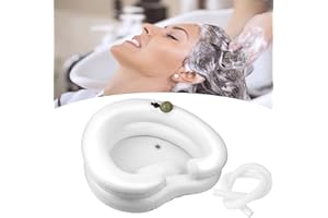 EYSBIY Lavabo Shampoo Gonfiabile, Pompa d'Aria Incorporata Aggiornata Lavatesta Gonfiabile per Capelli Portatile Lavandino per Capelli con Cuscino, Tubo per Anziani, Disabili, Incinte (Bianco)