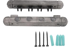 UPALDHOU Wall Mounted Rack, Holds 8 Cues, Brushed Finish Wall Mount Pool Sticks Holder for Billiard Room or Club, Silver Grey