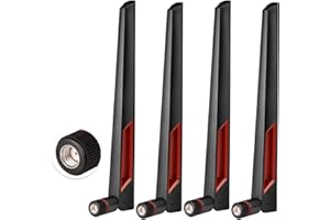 Superbat Antena WiFi 2,4 GHz 5 GHz 5,8 GHz dwuzakresowa RP-SMA męska antena wielokierunkowa 8dBi 4 szt. do karty sieciowej PCIe, routera bezprzewodowego, rejestratora DVR, kamery bezpieczeństwa