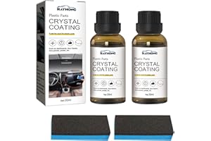 LABSTANDARD Plastic Parts Crystal Coating Crystal Coating Plastic Parts for Cars Plastics Refurbishment Coating Car Interior Refurbishment Agent with Sponge Long Duration (2 Set)