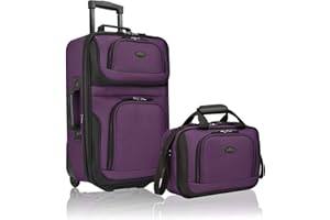 U.S. Traveler Rio - Juego de Equipaje de Mano expandible de Tela Resistente, Purple, Talla única, Rio - Equipaje de Mano Extensible de Tela Resistente