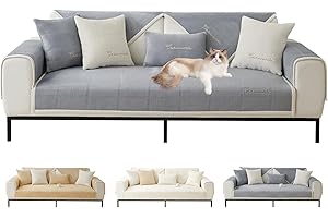 ShowyLive Housse de Canapé Housse Canape pour 4/3/2/1 Places Housse Canapé d'angle Angle en Forme de L- Antidérapant- Anti-Taches (Gris Clair, 90 * 120 CM)