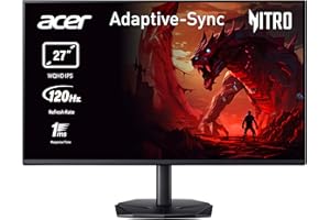 Acer Nitro KG272UGbmiipfx Monitor Gaming 27", Display WQHD IPS 120 Hz, 1ms VRB, AdaptiveSync, Luminosità 250 nits, HDMI 2.0, DP 1.2, Speaker Integrati, Cavo HDMI Incluso, Nero, KG 27'' QHD