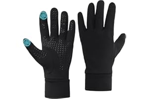 RISIPU Running Gloves for Men Warm Liner Thermal Gloves Anti-slip Touch Screen Glove for Women Sport Walking Riding Driving Cycling