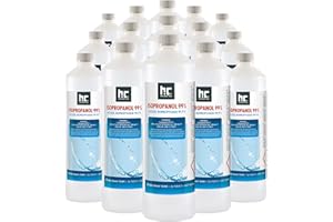 Höfer Chemie Isopropanol 99,9% (IPA) 15 X 1 L - Alcool Isopropylique pour le Nettoyage et le Dégraissage - Solvant Puissant - Multiusage