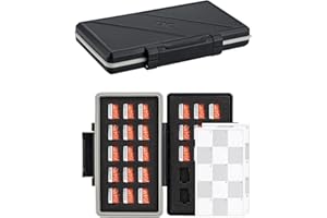 JJC Wodoodporne etui na karty pamięci na 30 kart Micro SD/SDXC/SDHCSD, pudełko na karty pamięci, etui do przechowywania kart MSD