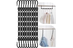 ‎LATOXCAA Latoxcaa platzsparende Kleiderbügel, 8 Stück Magic Hangers mit 6 Löchern & 360° Drehhaken, Stabile Haken für Schwere Kleidung, Schrank Organizer, ideal für Studenten Mädchenzimmer, Schwarz