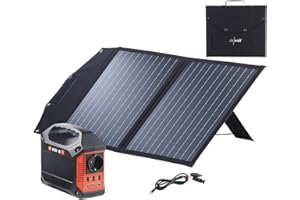 revolt Powerbank mit Solarpanel: Powerstation & Solar-Generator mit faltbarem 50-W-Solarpanel, 155 Wh (Powerstation mit Set, Powerbank mit Laden, iPhone Ladestation)