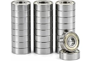 RowGlow 20 sztuk łożysk kulkowych 608zz do deskorolek, rolek, inline skates, longboardów, łożyska kulkowe 608 ZZ, metalowe, podwójnie ekranowane, 8 x 22 x 7 mm, 608z 608 z