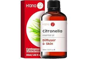 H'ANA H’ana Citronella-Öl für die Kerzenherstellung (30ml) – 100% reine ätherische Öle in therapeutischer Qualität – Unverdünntes ätherisches Citronella-Öl für Diffuser und Aromatherapie
