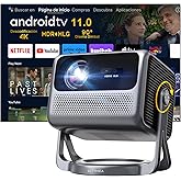 ULTIMEA Proyector 4K True Android TV 11.0 con Netflix, Proyector de vídeo con 90° Gimbal, Dolby Audio, 600 ANSI HDR10&HLG, Vi