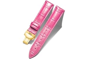 BINLUN Leather Watch Bands Replacement Alligator Pattern Watch Strap for Men Women with Silver/Gold/Rose Gold Butterfly Deployment Buckle 12mm 13mm 14mm 16mm 17mm 18mm 19mm 20mm 21mm 22mm 23mm 24mm