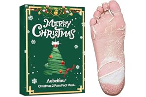 YOLONCE Édition Noël 2 paires Aloe Vera Masques Pieds Exfoliants, Kit Noël Soin Pieds, Masque Pieds Peeling Exfoliant, Hydrater la peau pour une Peau Plus Douce