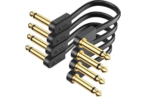 AA AUDIO ACCESSORY Guldpläterade Platta Ribbon-Patchkablar 15 cm 4-Pack, Kevlar-Förstärkta Hållbara Brusfria Fyrlagerskärmade