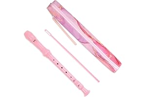 Czzmy Recorder Instrument for Beginner Kids Adults,8-Hole Soprano Descant Recorder Music Flute with Cleaning Rod & Case Bag For School Student Home Entertainment(2-Pink Splash-ink-2)