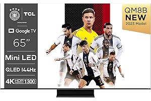 TCL 65QM8B Fernseher MiniLED 65 Zoll, QLED, 144Hz, 4K HDR Premium 1300nits, Google TV, Dolby Atmos, Onkyo, Game Master Pro 2.
