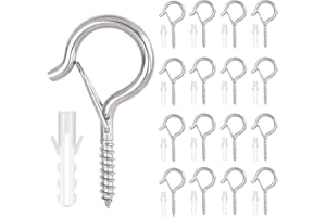 Zydiwo 30 Piezas de Ganchos de Tornillo con Fusible Ganchos de Techo y Pared para Colgar Plantas Lámparas al Aire Libre (Plata)