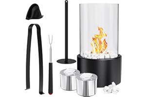 ‎OBCARN Exquisite Tischkamin Geschenkbox mit 10 Zubehörteilen | Tischfeuer Outdoor und 2 Brennkammern für unendliche Brenndauer | Bioethanol Tischkamin Indoor und Outdoor | Tischfeuer Ethanol MEHRWEG