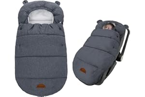 AMO NENES Coprigambe invernale per ovetto, impermeabile, universale, in caldo pile termico, per passeggino, seggiolino auto e passeggino (Pessimista)