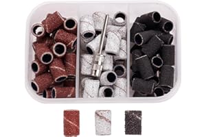 MELEBELLOT 76 Stück Schleifhülsen Nagelfräser, Schleifkappen Nagelfräser Aufsätze, Schleifhülsen mit Nagelbohrer und Kasten für Maniküre, Pediküre, Nagelpflege