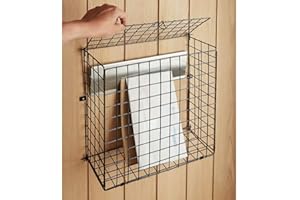 Unibos Letter Catcher with Fixings Large Letterbox Letterbox Metal Cage Door Post Mail Catcher Basket Easy Instlation Wall-Mounted Post Letter Box Door Guard Basket