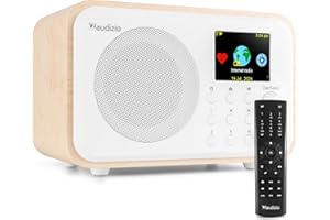 Audizio Vicenza Radio Internet WiFi Bluetooth sur Batterie - Blanc, Radio Dab/FM, 32000 Stations Internet, Autonomie 10H, Idéale pour Écouter Toutes Vos Radios Préférées du Monde Entier