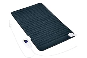 LETITWELL Electric Heating Pads,Heated Pad for Back Pain Muscle Pain Relieve,6 Heat Level Settings-Auto Shut Off,Machine Washable (Dark Blue, 33"X17")