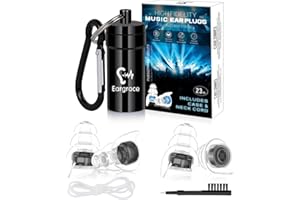 High Fidelity Concert Ear Plugs, Eargrace 2 Pairs Small Size Hearing Protection Noise Reduction Musicians Ear Plugs with Aluminum Carry Case for Musicians, DJ, Festival and Loud Events(NRR 23dB)